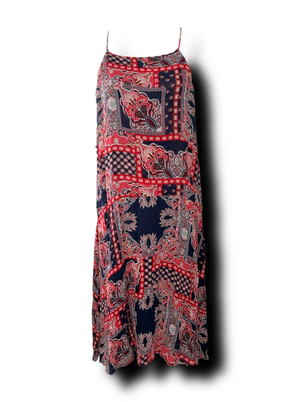 NWT American Icon Red, White, & Blue Patchwork Halter Midi Dress